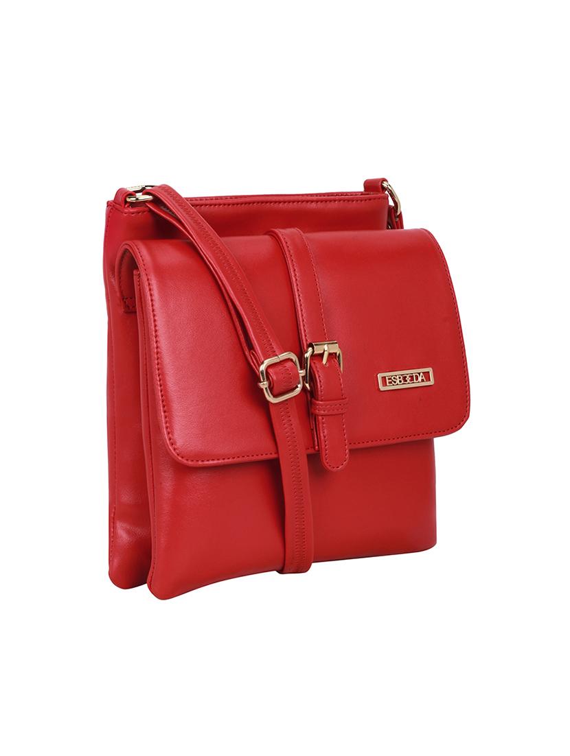 red solid regular sling bag - 18393713 - Standard Image - 4