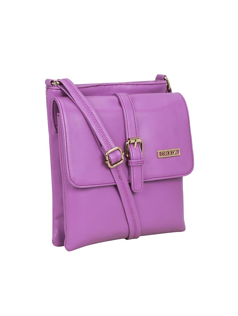 purple solid regular sling bag - 18393714 - Standard Image - 4