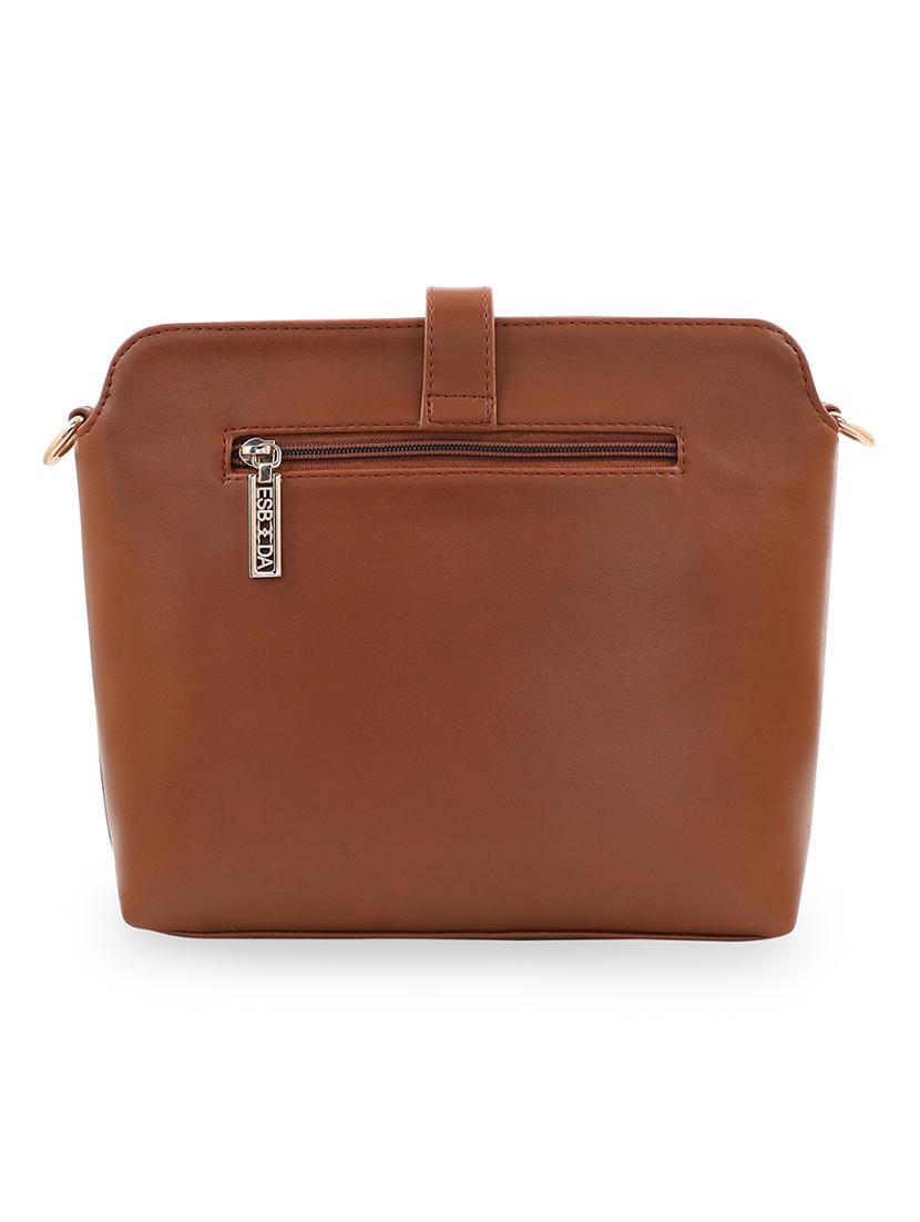 tan textured regular sling bag - 18393727 - Standard Image - 1