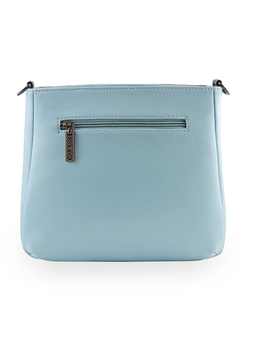 light blue textured regular sling bag - 18393729 -  Standard Image - 1