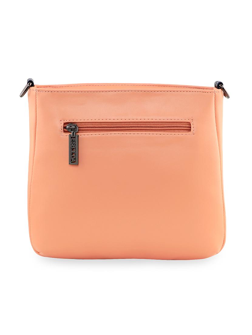 orange textured regular sling bag - 18393734 -  Standard Image - 1