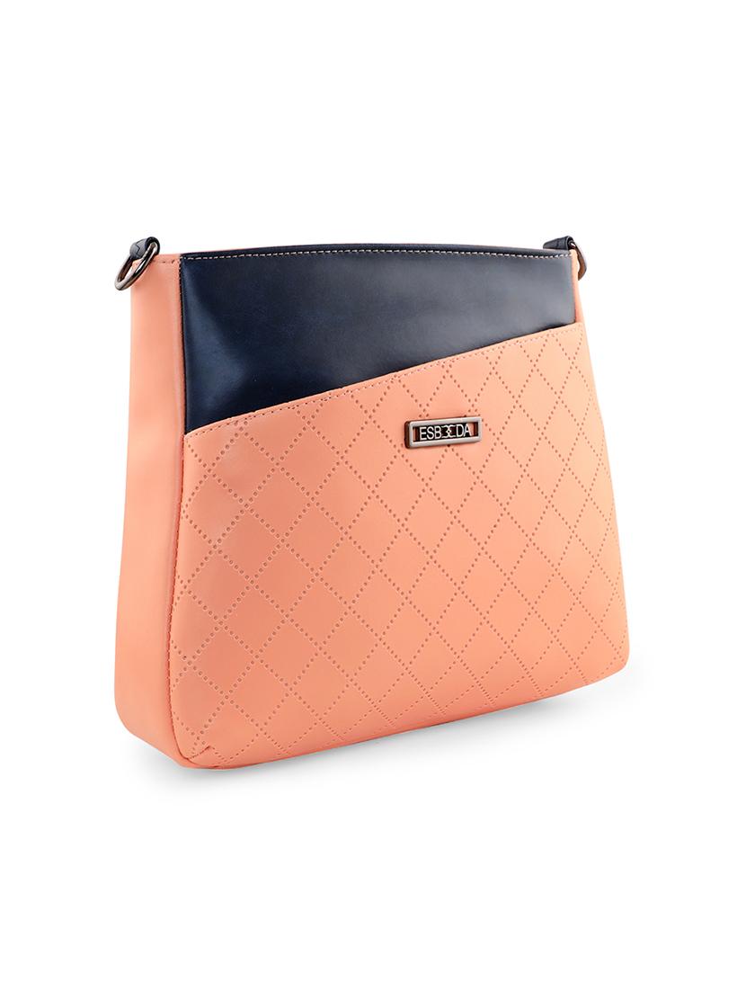 orange textured regular sling bag - 18393734 - Standard Image - 4