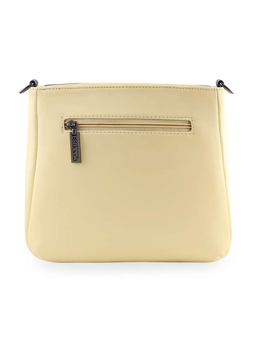 yellow textured regular sling bag - 18393737 -  Standard Image - 1