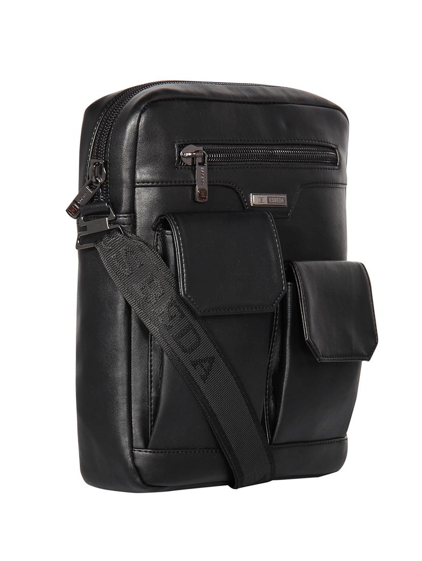black solid regular sling bag - 18393744 - Standard Image - 4