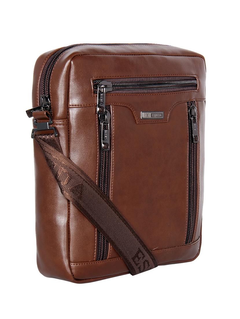 brown solid regular sling bag - 18393750 - Standard Image - 4