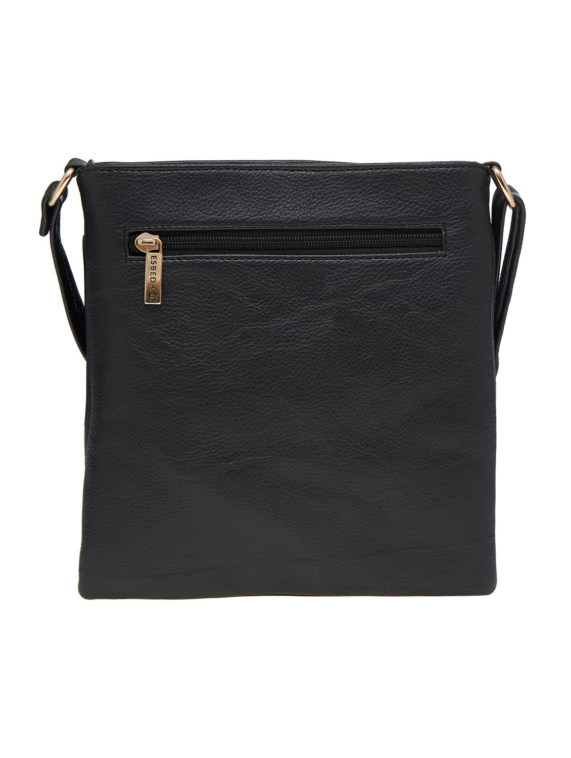 black solid regular sling bag - 18393755 - Standard Image - 1