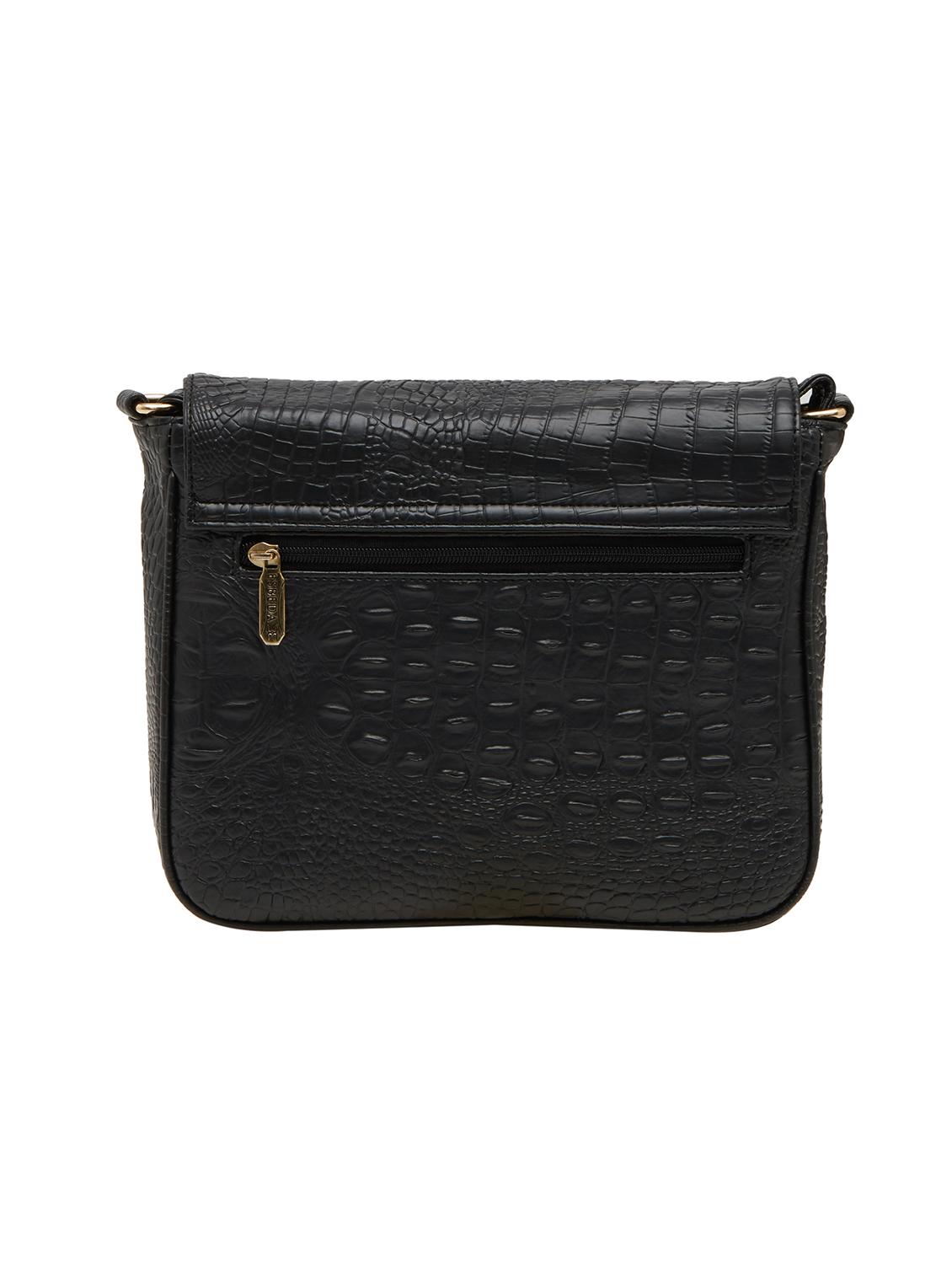 black textured regular sling bag - 18393780 - Standard Image - 1