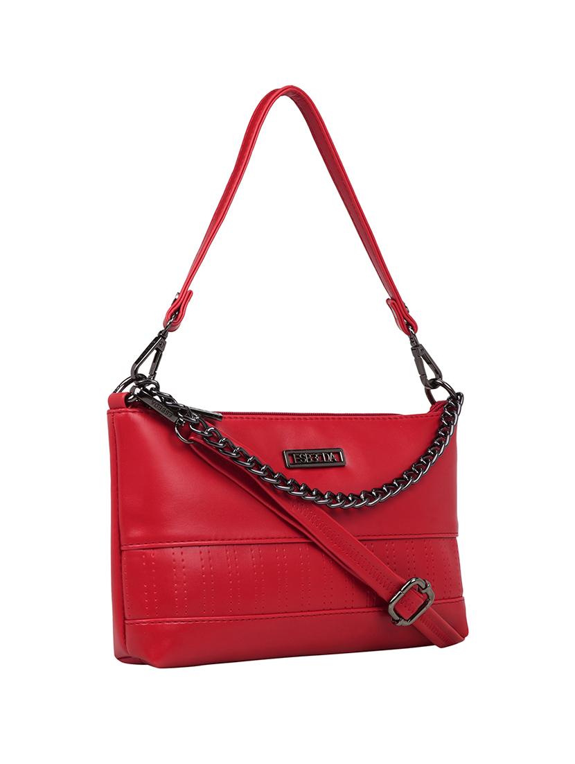 red solid regular sling bag - 18393792 - Standard Image - 4