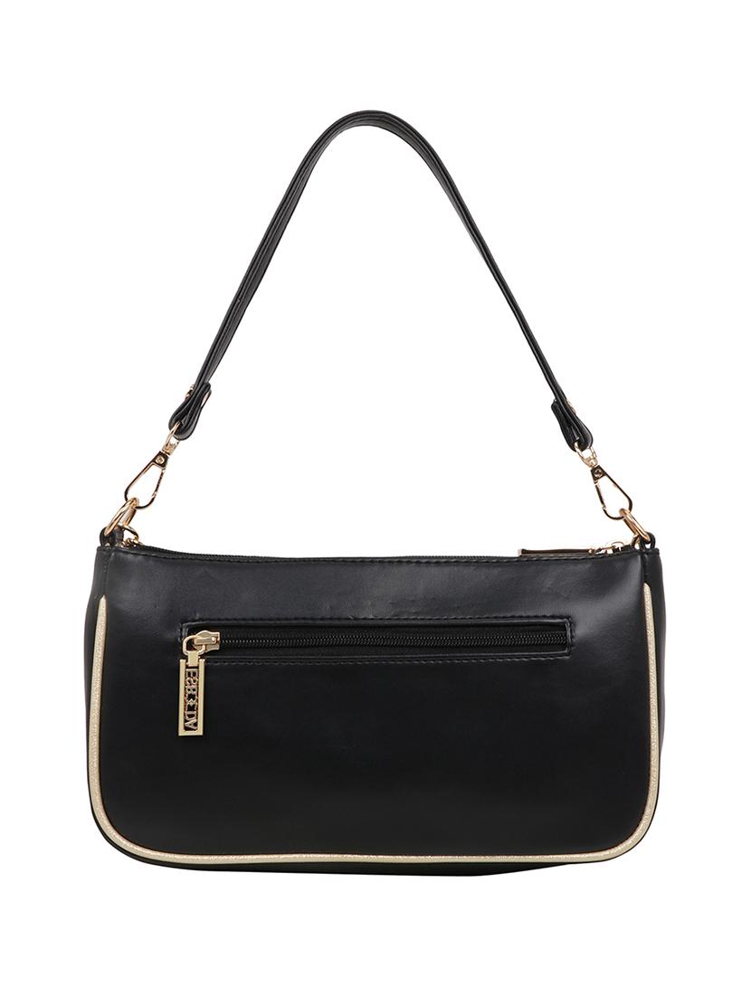 black solid regular sling bag - 18393803 - Standard Image - 1