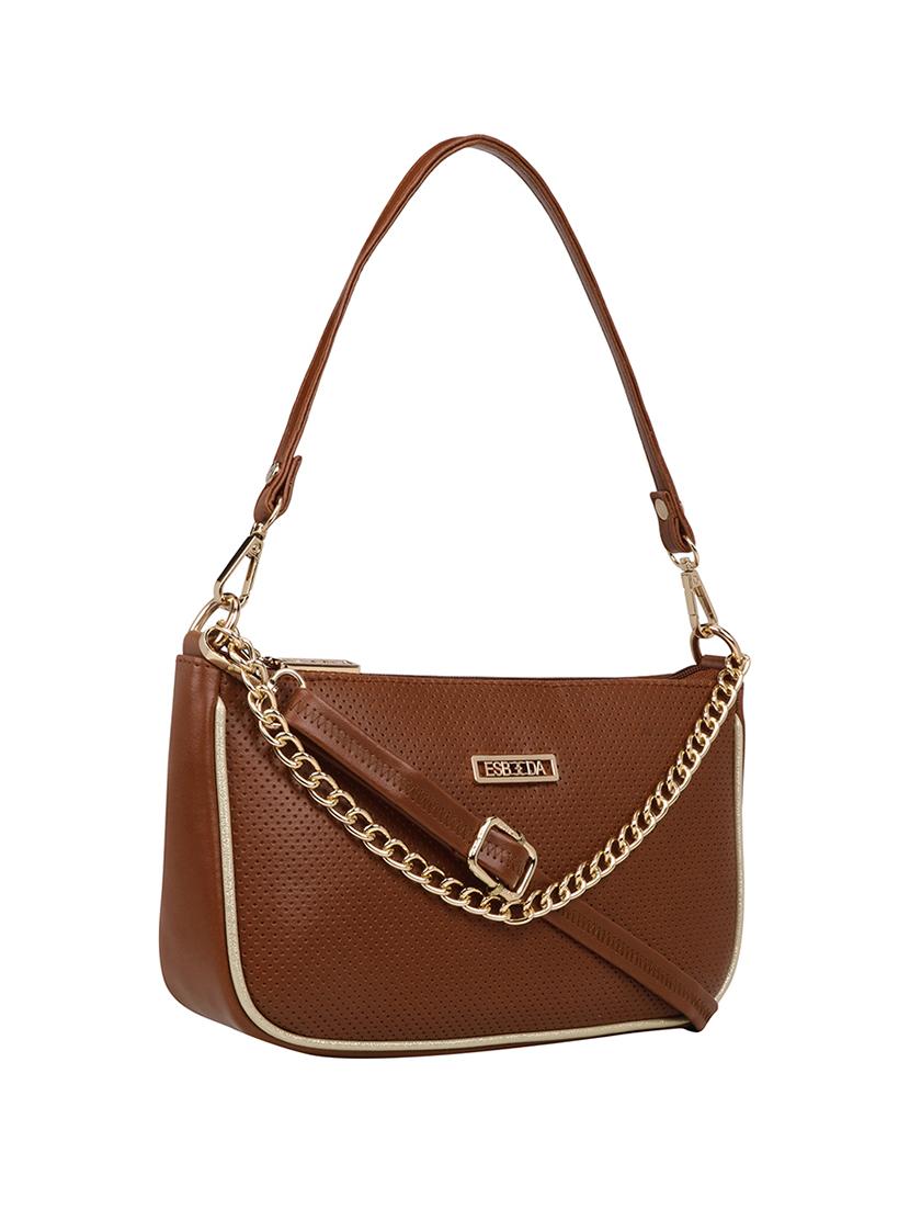 tan solid regular sling bag - 18393804 - Standard Image - 4