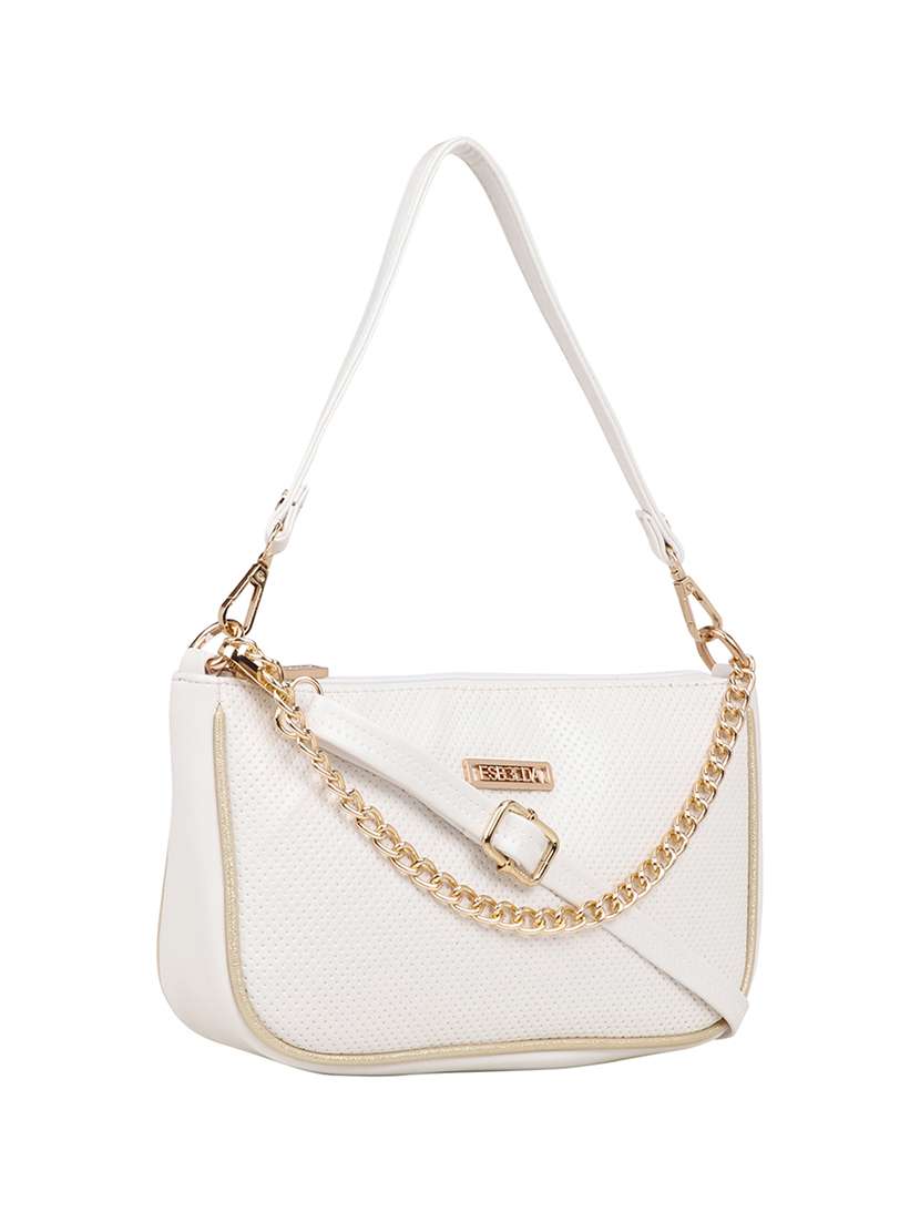 white textured regular sling bag - 18393810 - Standard Image - 4