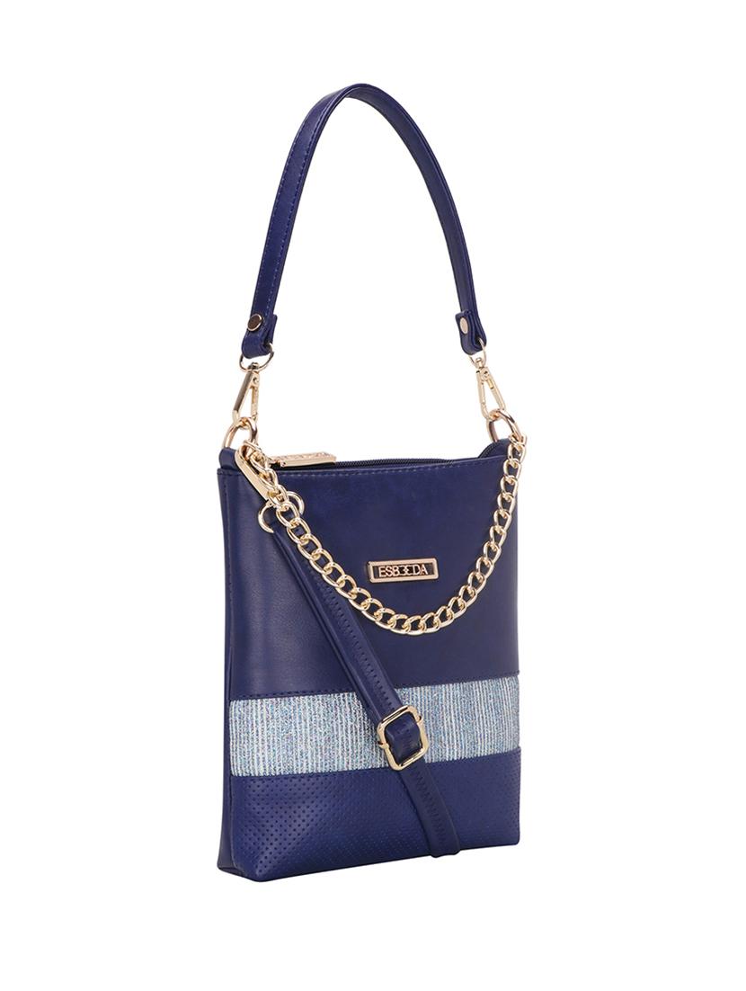 blue solid regular sling bag - 18393816 - Standard Image - 4