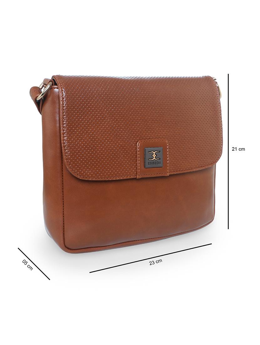 tan solid regular sling bag - 18393839 - Standard Image - 4