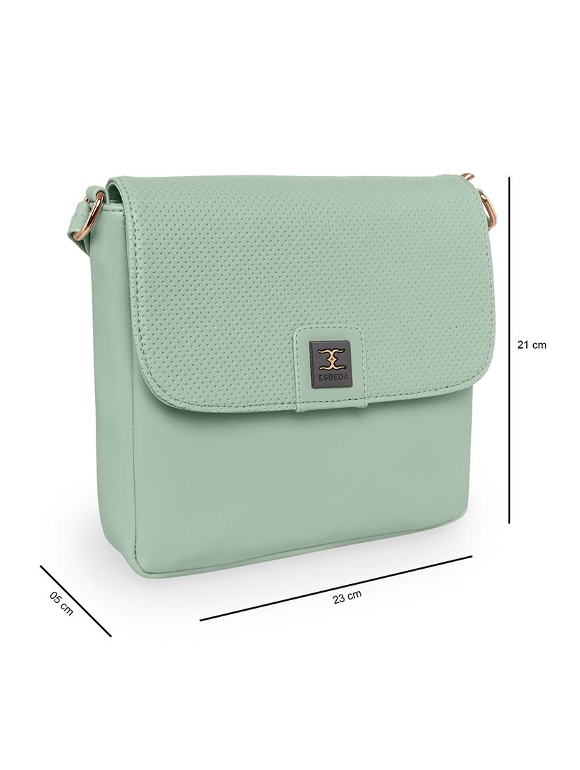 green solid regular sling bag - 18393841 - Standard Image - 4