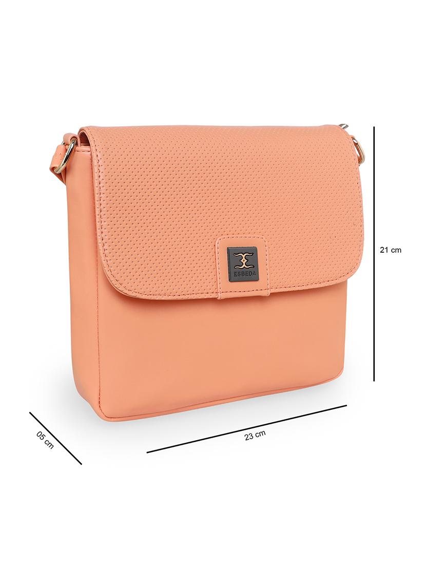 orange solid regular sling bag - 18393843 - Standard Image - 4