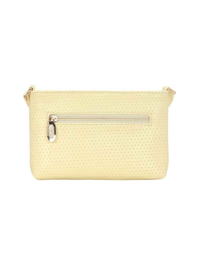 yellow textured regular sling bag - 18393849 - Standard Image - 1