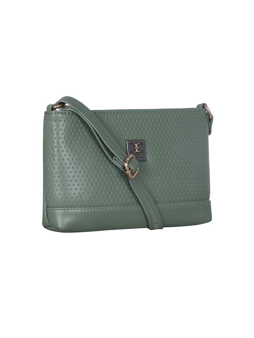 olive textured regular sling bag - 18393857 - Standard Image - 4