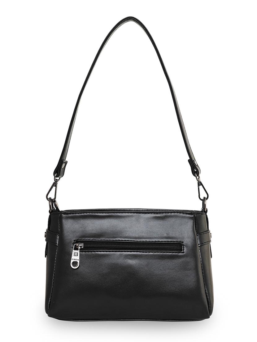 black textured regular sling bag - 18393887 -  Standard Image - 1