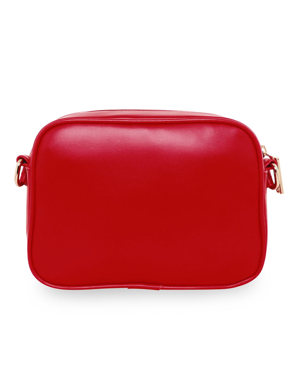 red textured regular sling bag - 18393905 - Standard Image - 1