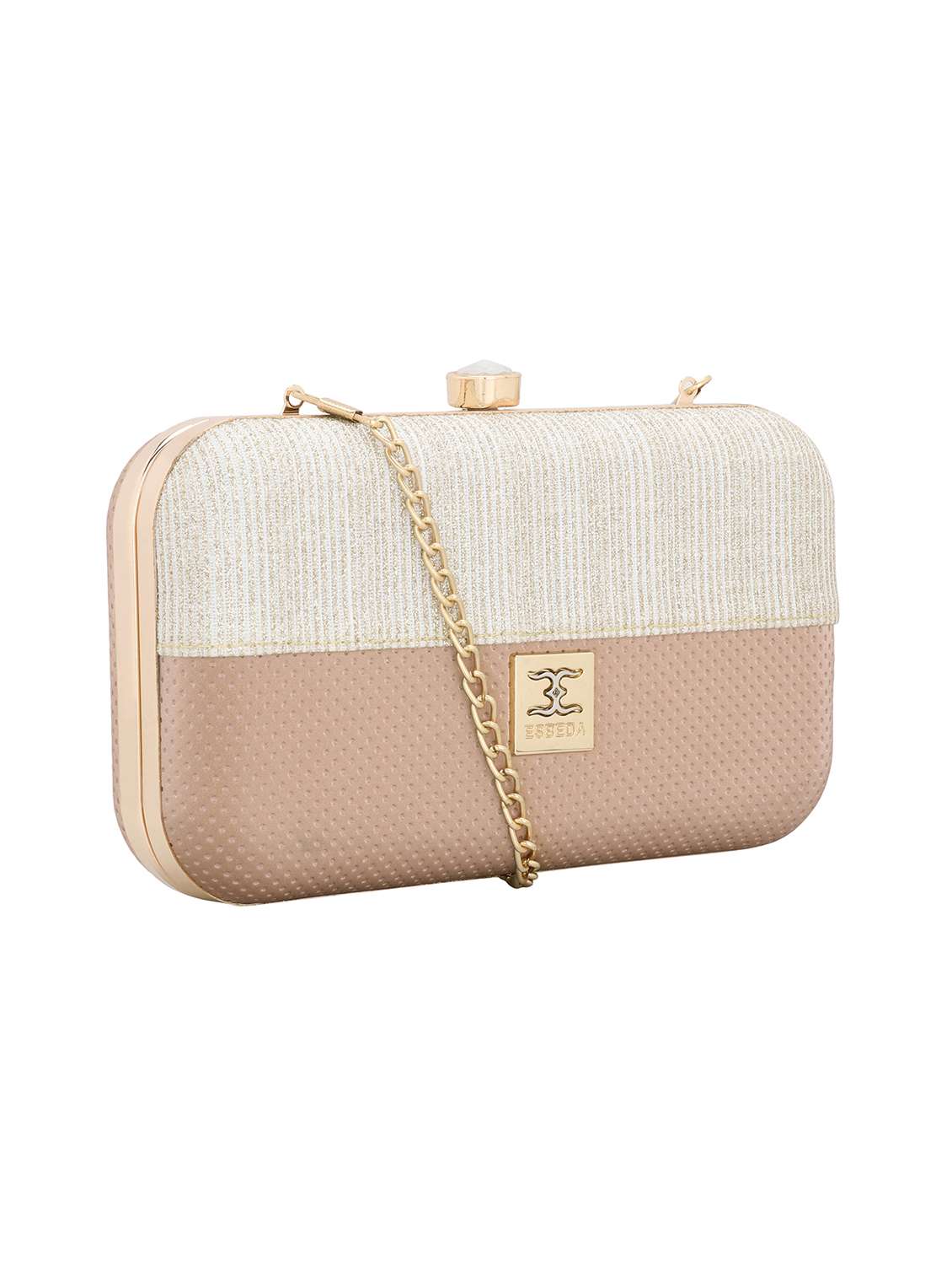 pink textured box clutch - 18393961 -  Standard Image - 4