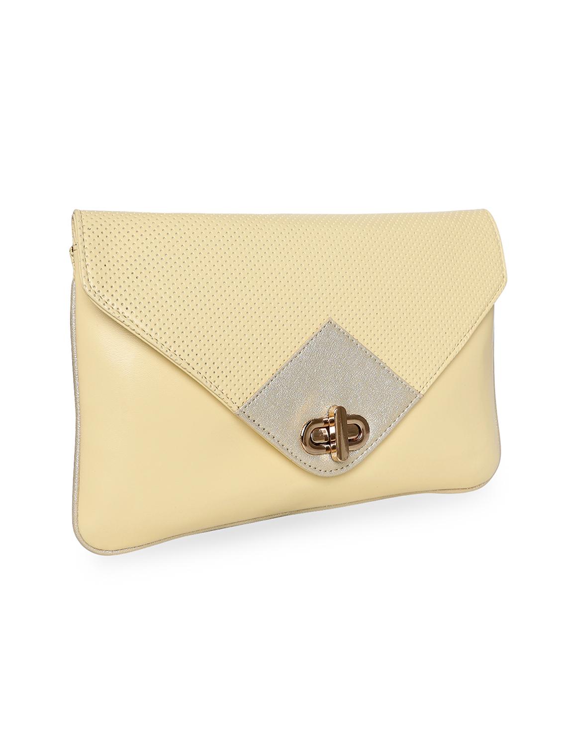 yellow leatherette envelope clutch - 18393976 - Standard Image - 4