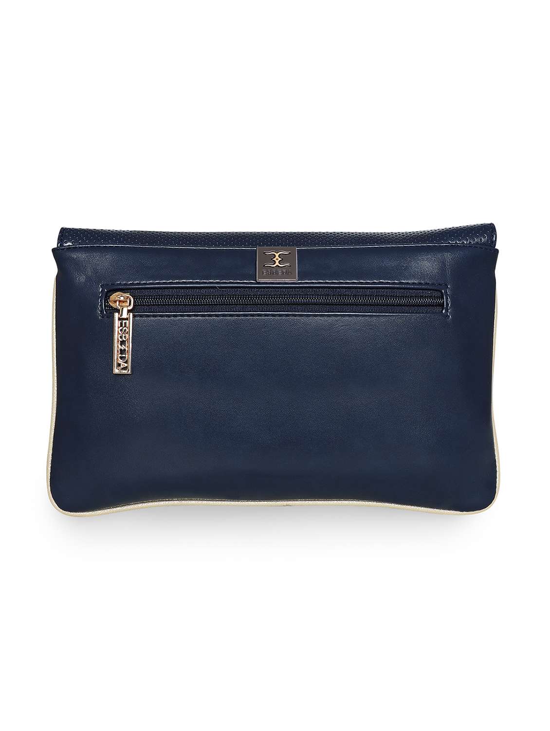 navy blue leatherette envelope clutch - 18393978 - Standard Image - 1
