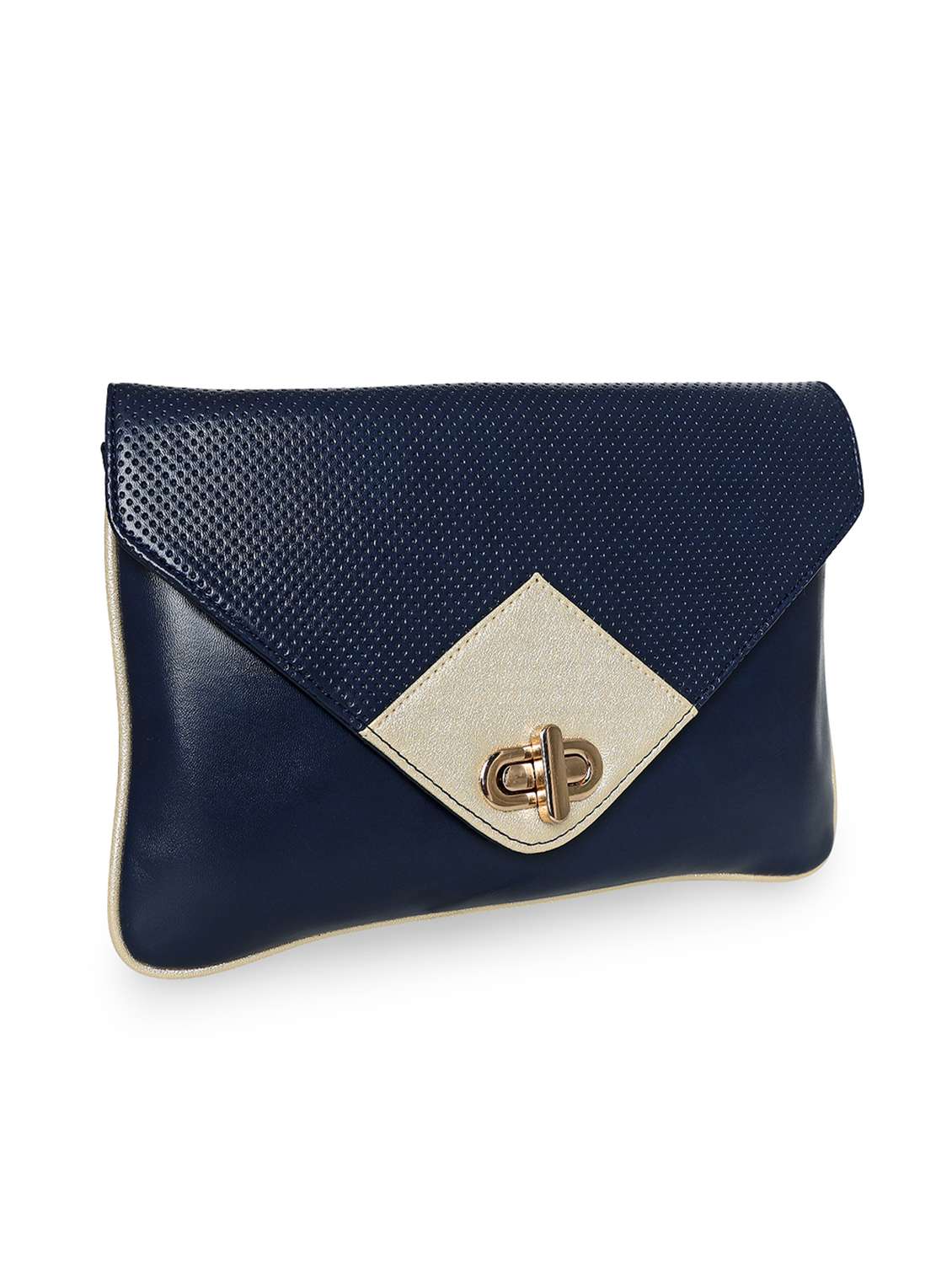 navy blue leatherette envelope clutch - 18393978 - Standard Image - 4