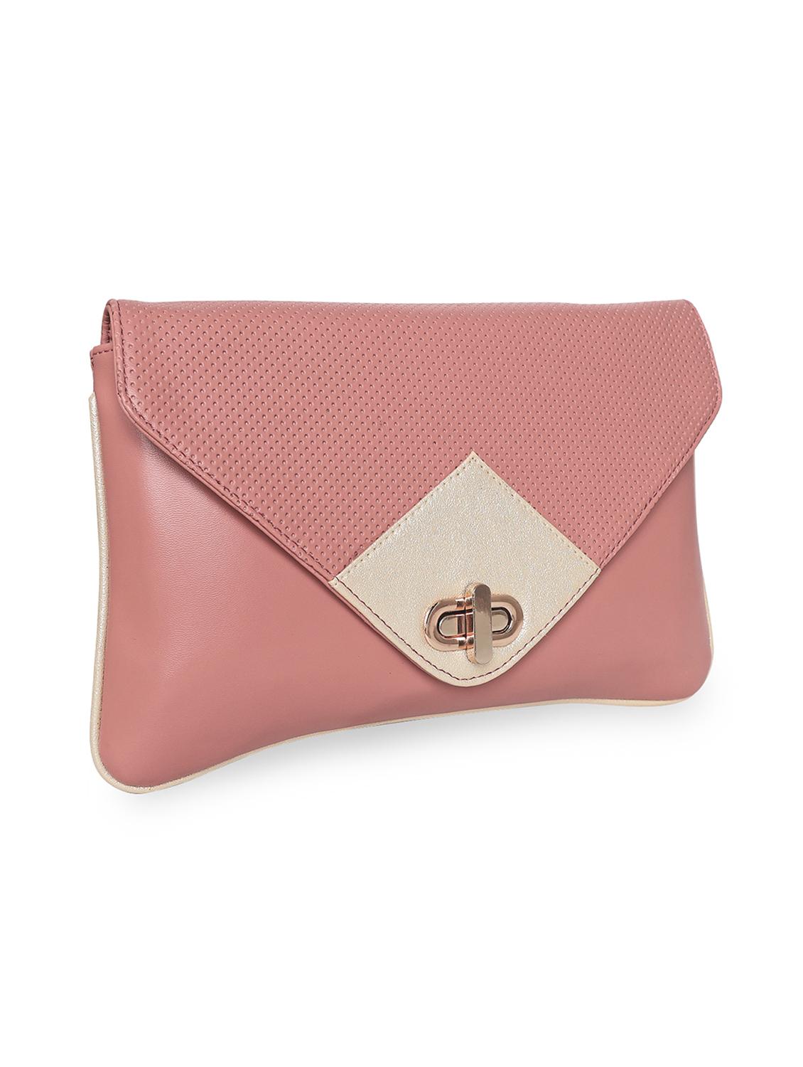 pink leatherette envelope clutch - 18393980 - Standard Image - 4