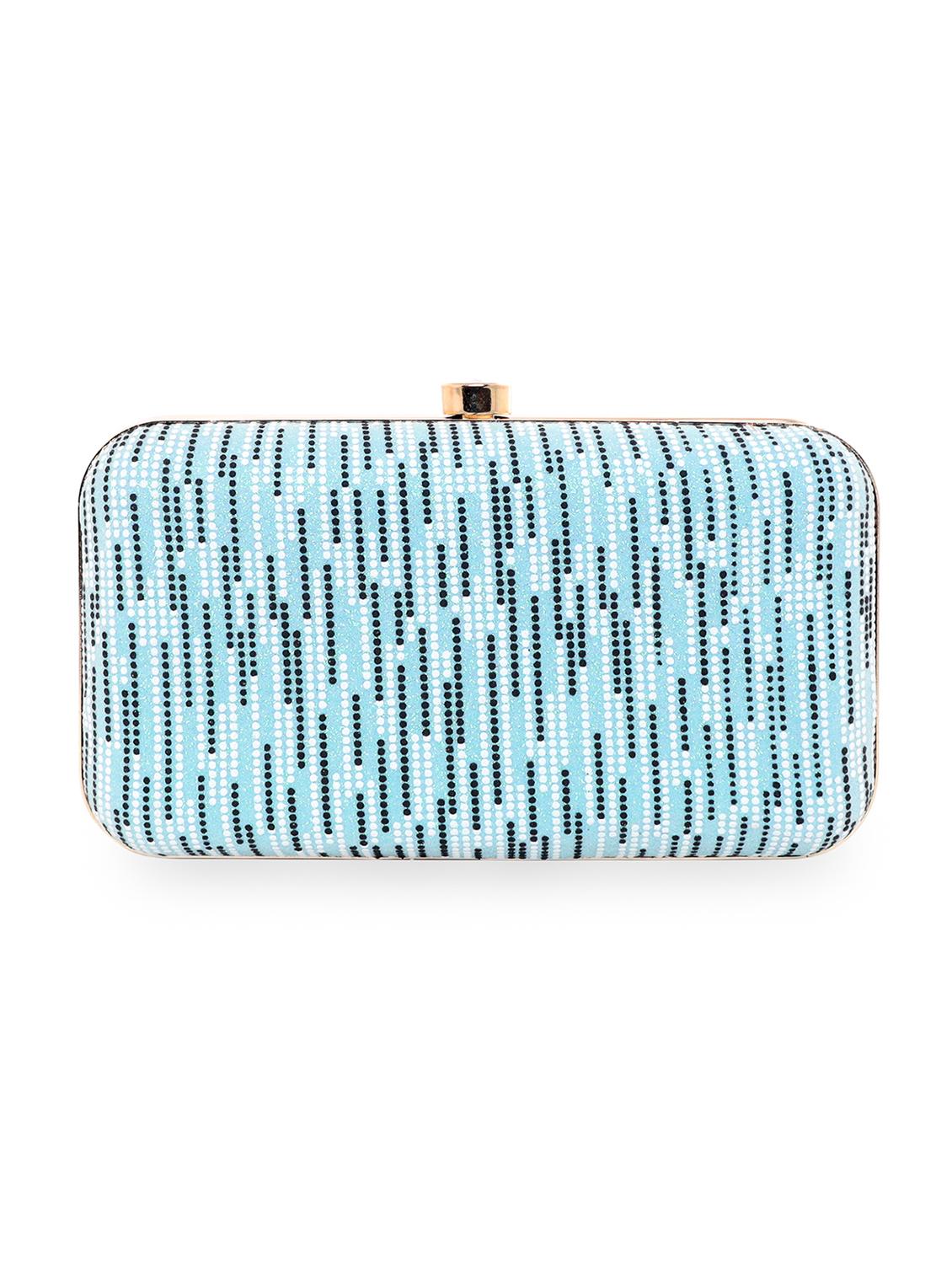 blue printed box clutch - 18394003 -  Standard Image - 1
