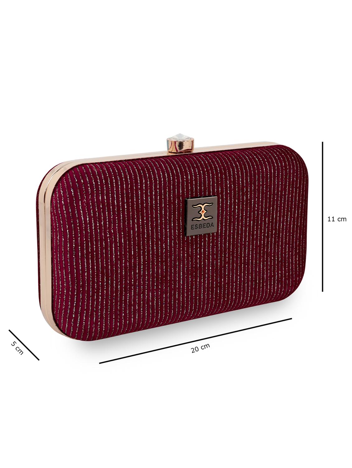 maroon velvet box clutch - 18394010 - Standard Image - 4