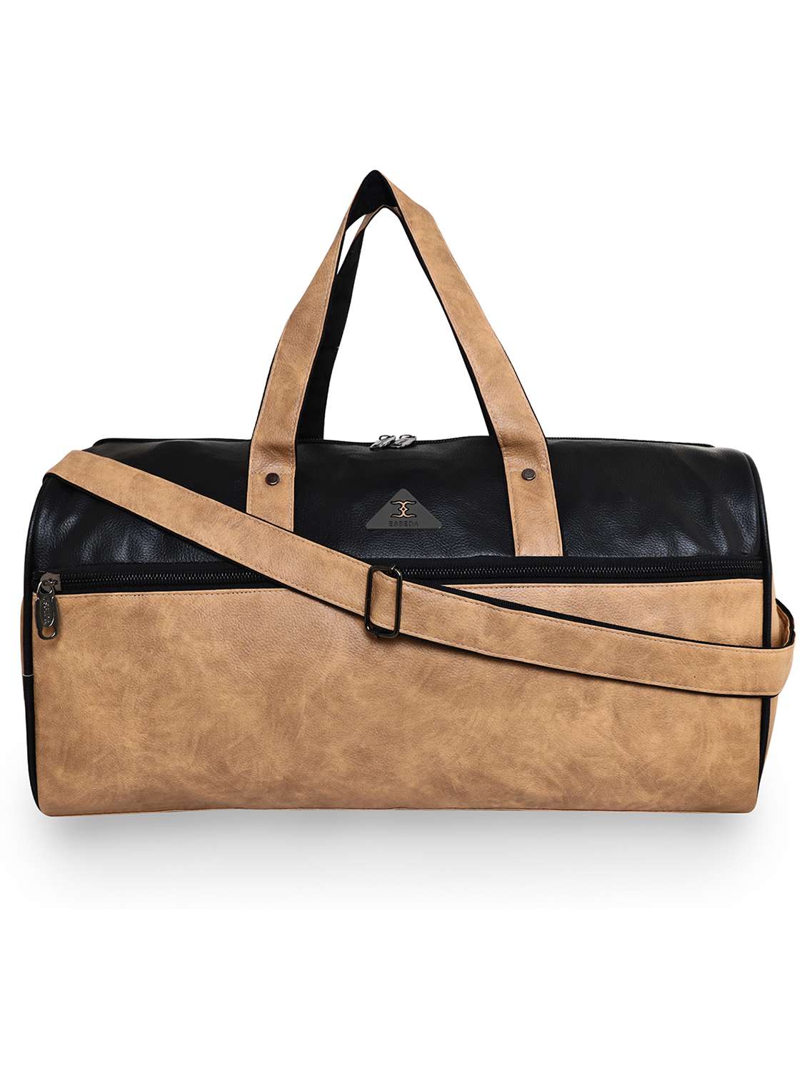 black leatherette (pu) dufflebag