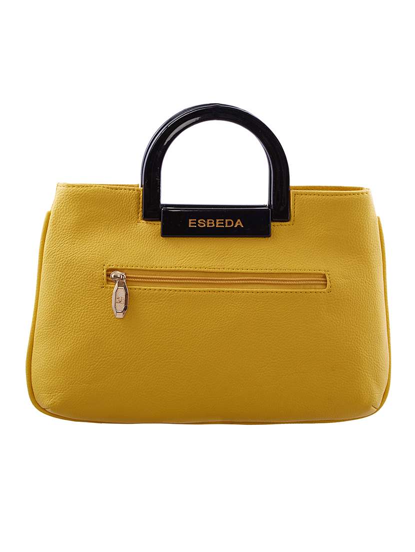 yellow leatherette (pu) handbag - 18394055 - Standard Image - 1