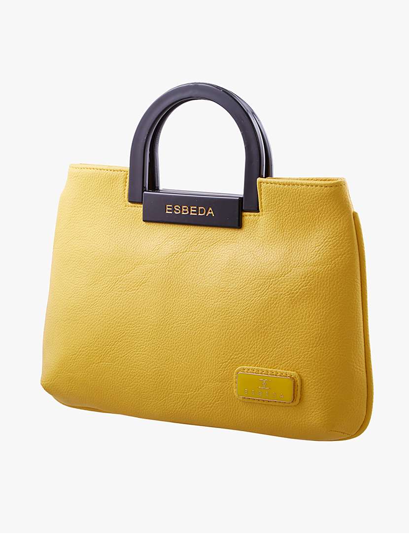 yellow leatherette (pu) handbag - 18394055 - Standard Image - 4