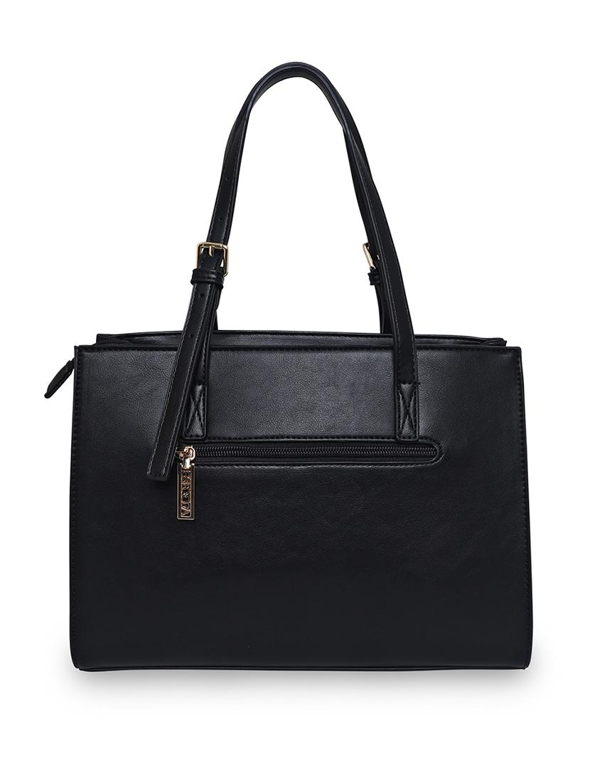 black leatherette (pu) handbag - 18394088 - Standard Image - 1
