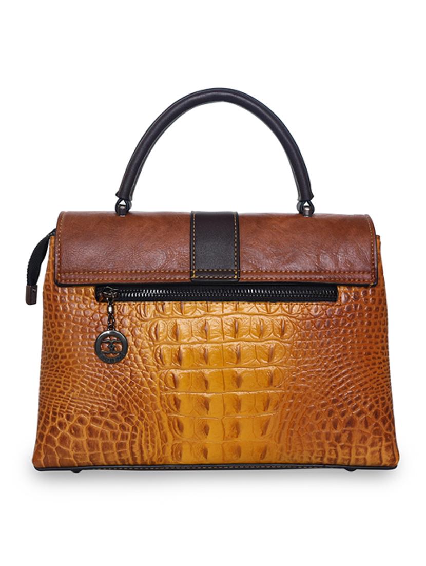 tan leatherette (pu) handbag - 18394113 - Standard Image - 1