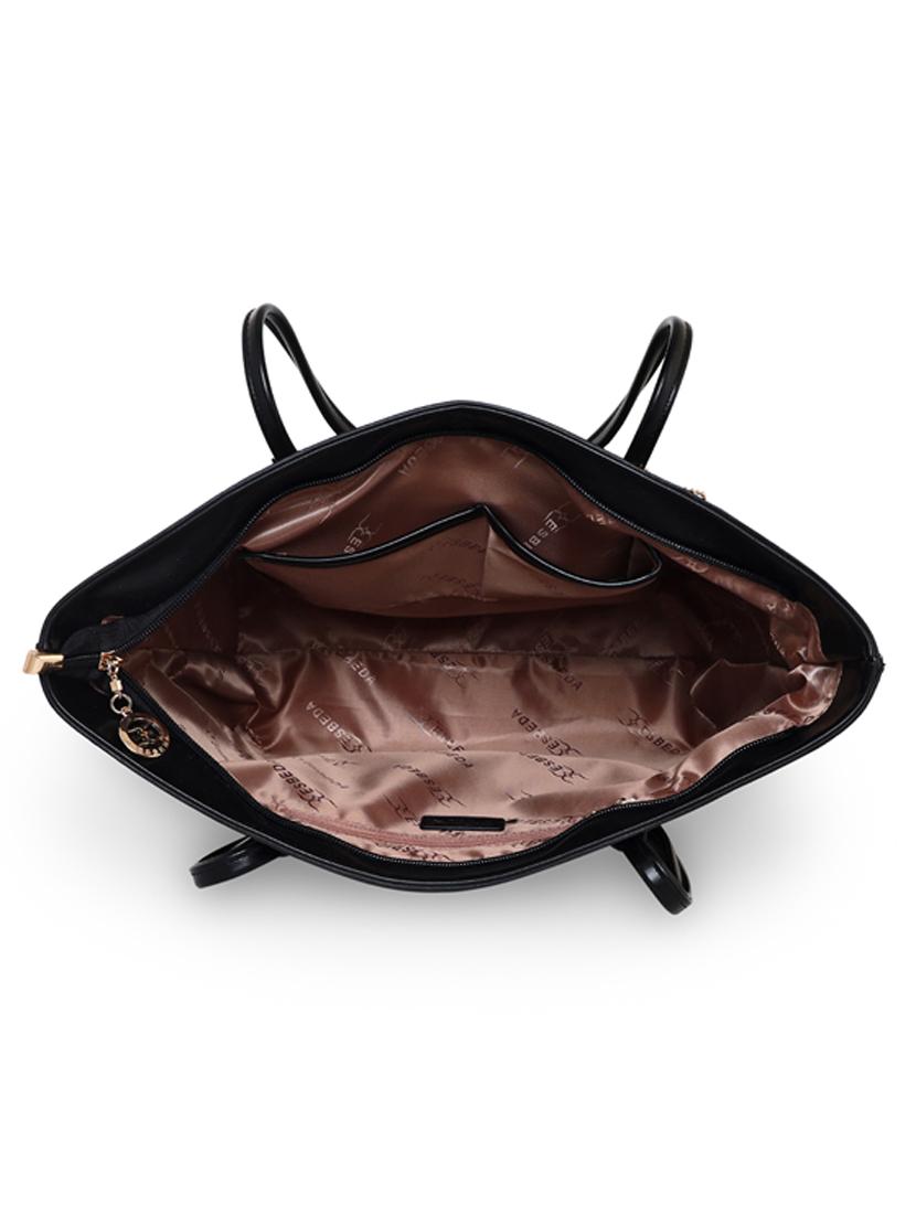 brown leatherette (pu) handbag - 18394136 - Standard Image - 1