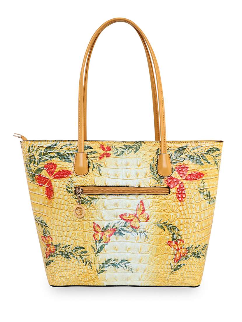 yellow leatherette (pu) handbag - 18394139 - Standard Image - 1