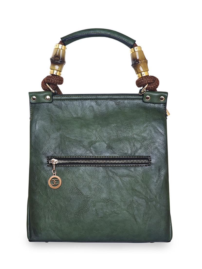 green leatherette (pu) handbag - 18394159 - Standard Image - 1