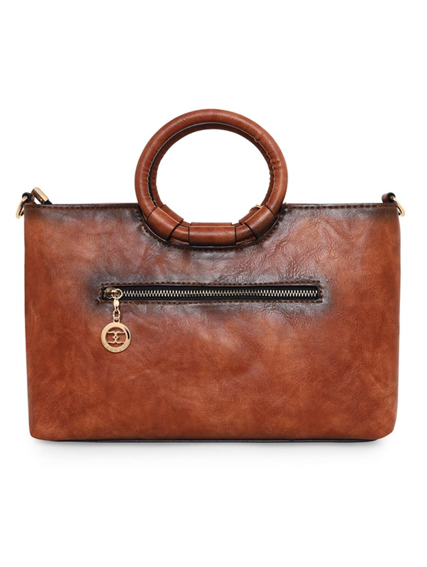 tan leatherette (pu) handbag - 18394165 -  Standard Image - 1