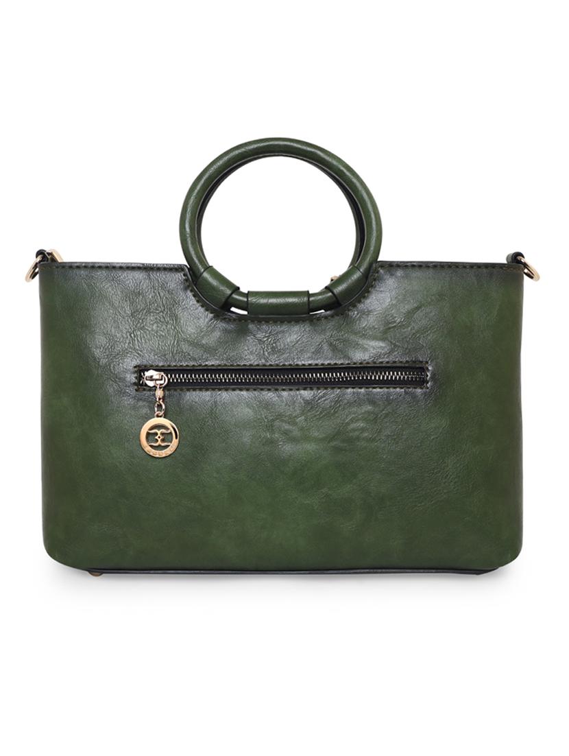 green leatherette (pu) handbag - 18394166 -  Standard Image - 1
