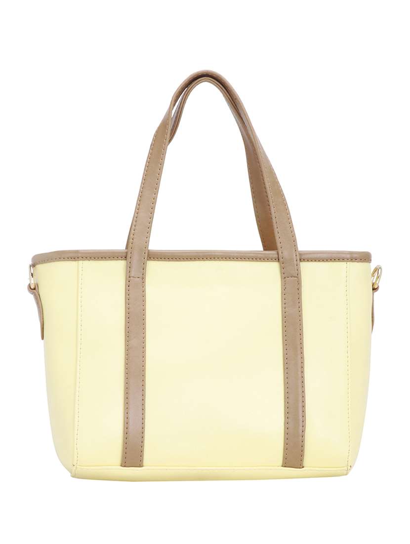 yellow leatherette (pu) handbag - 18394214 -  Standard Image - 1