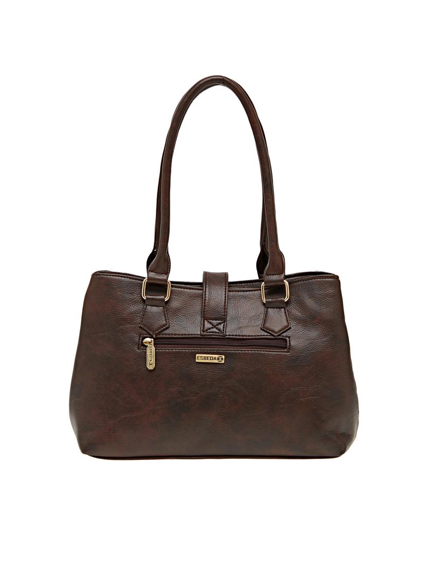 brown leatherette (pu) handbag - 18394229 -  Standard Image - 1