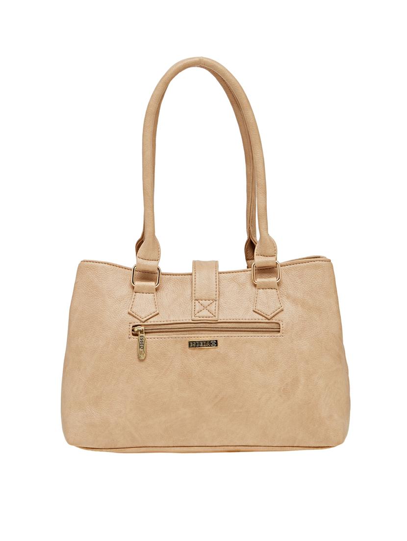 beige leatherette (pu) handbag - 18394230 - Standard Image - 1