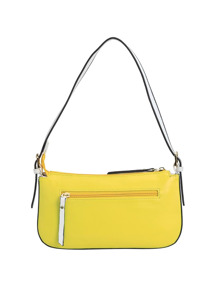 yellow leatherette (pu) handbag - 18394245 - Standard Image - 1