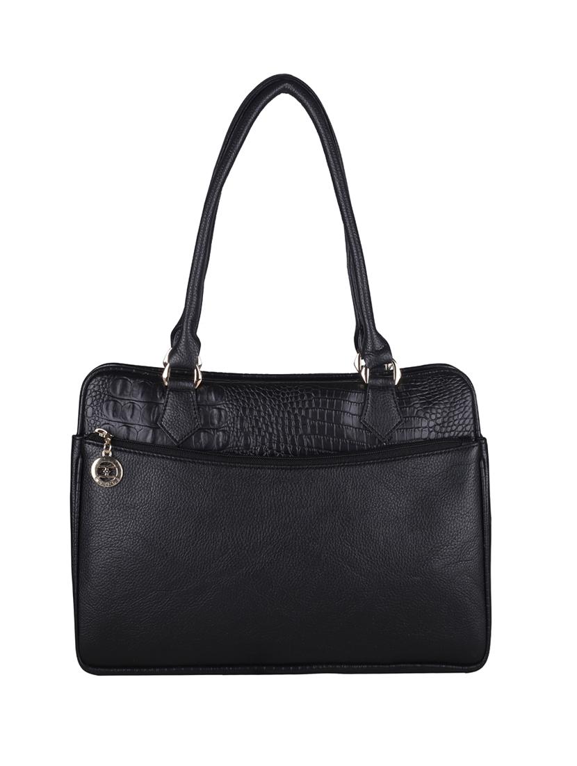 black leatherette (pu) handbag - 18394279 - Standard Image - 1