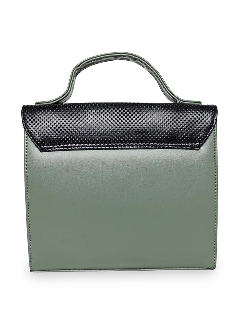 green leatherette (pu) handbag - 18394289 - Standard Image - 1