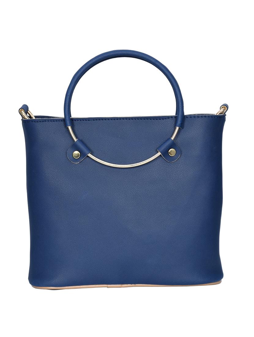 blue leatherette (pu) handbag - 18394297 - Standard Image - 1