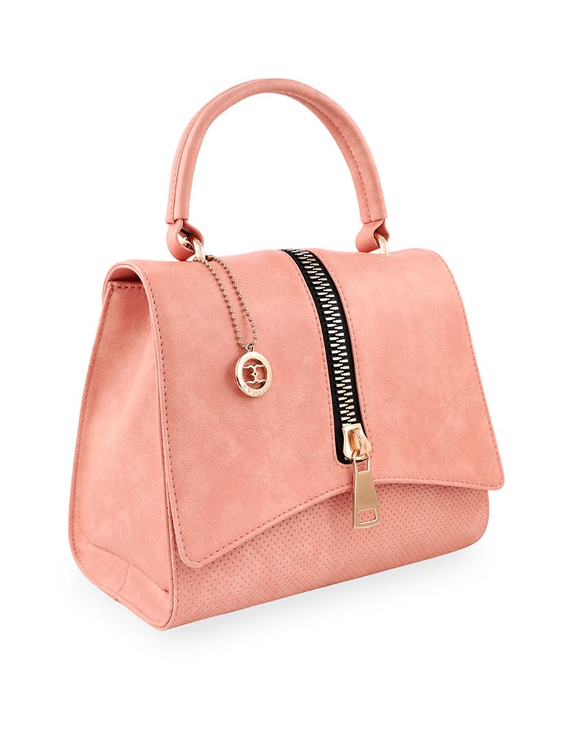 pink leatherette (pu) handbag - 18394323 - Standard Image - 4