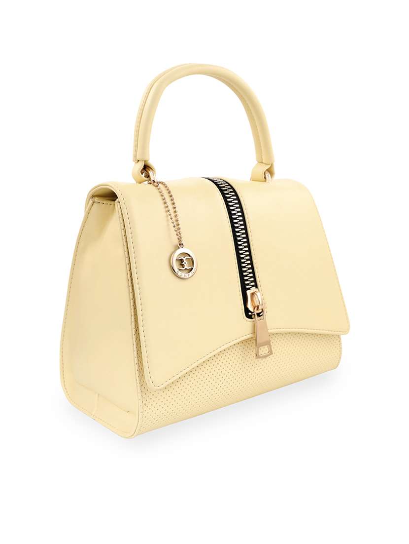 yellow leatherette (pu) handbag - 18394324 - Standard Image - 4