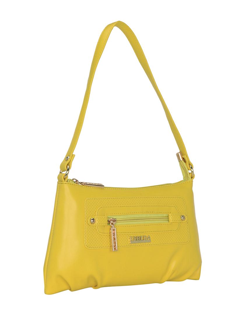 yellow leatherette (pu) handbag - 18394333 - Standard Image - 4